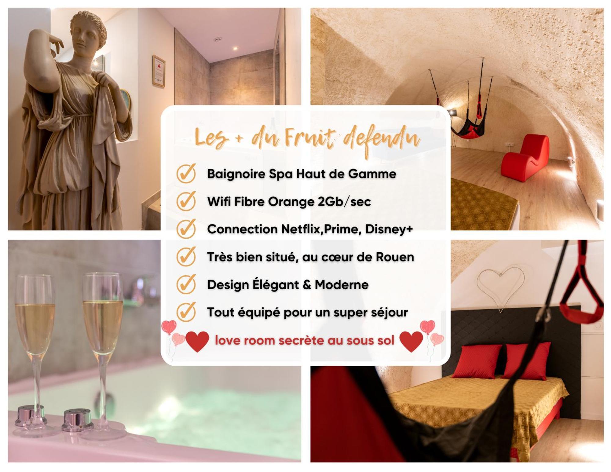 Le Fruit Defendu "Love Room" Jacuzzi Centre Ville Rouen Dış mekan fotoğraf